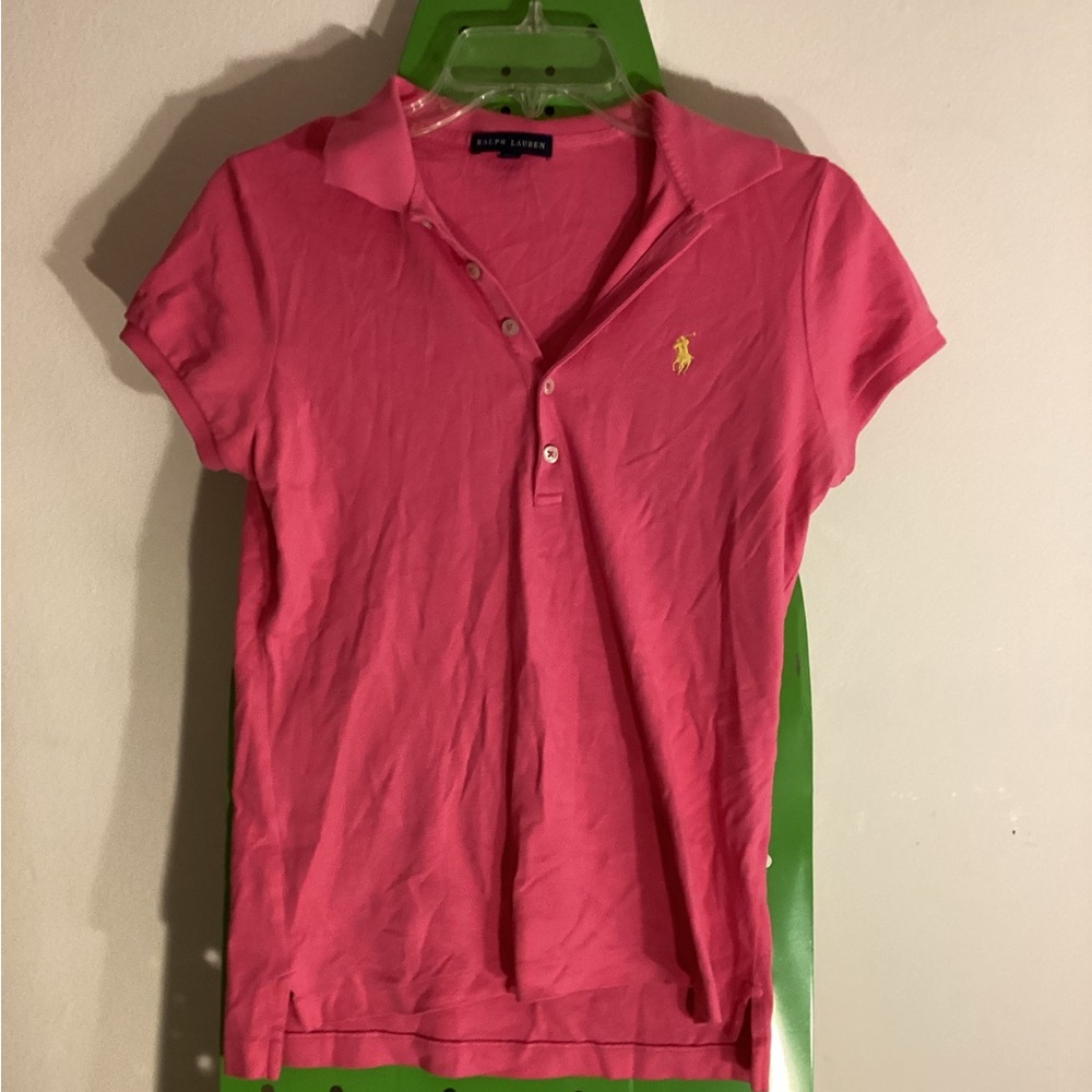 Ralph Lauren hot pink button up blouse